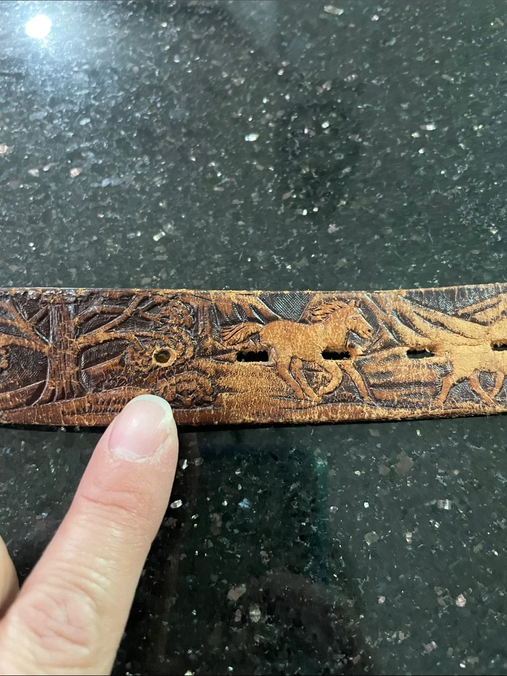 Vintage Wrangler Kids Leather Western Belt